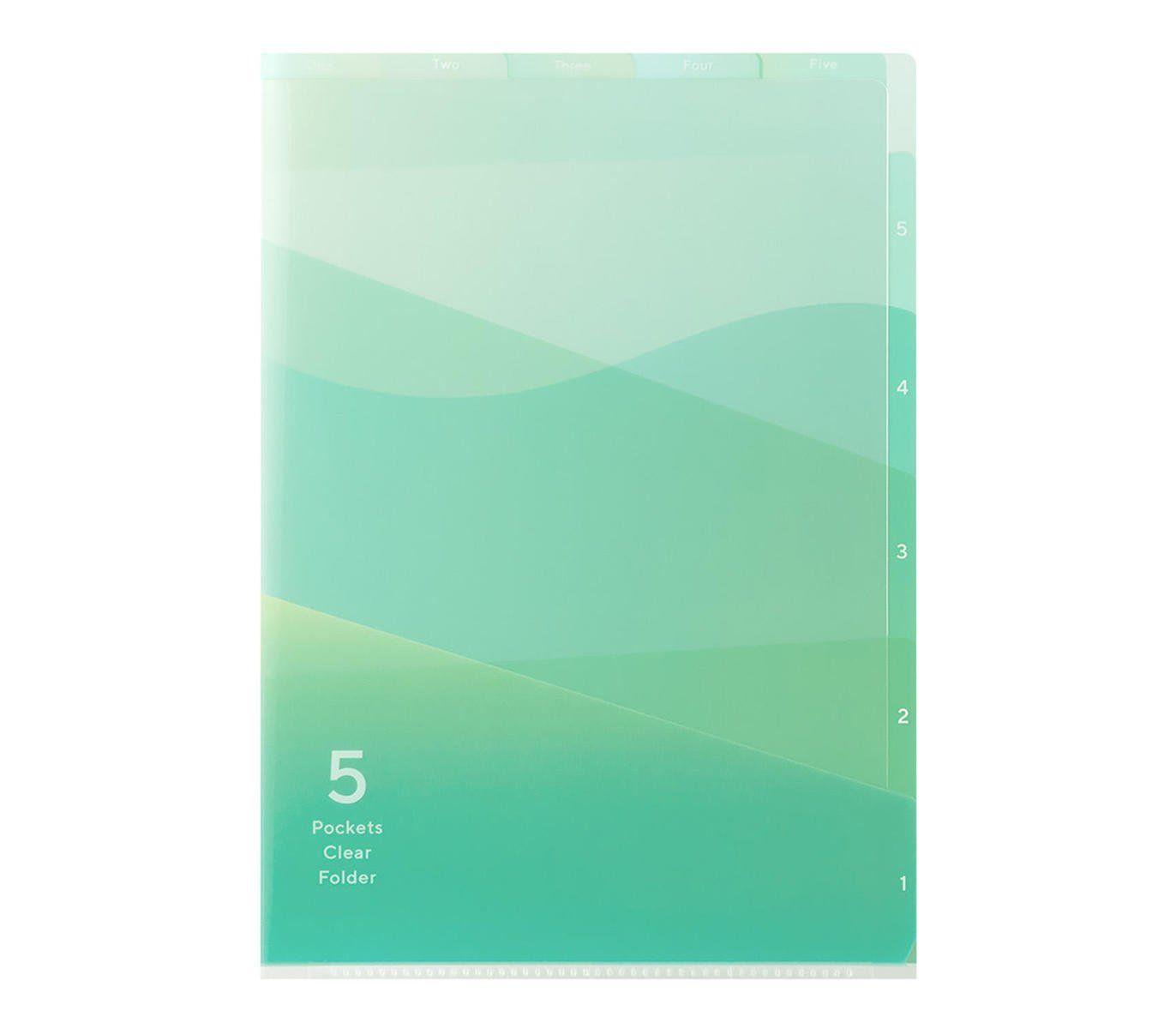 MIDORI | Archivador 5 fundas transparentes A4 - Gradation Green