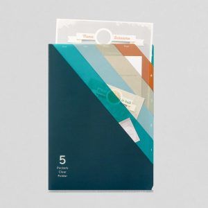 MIDORI | Archivador 5 fundas transparentes A4 - Stripe Navy