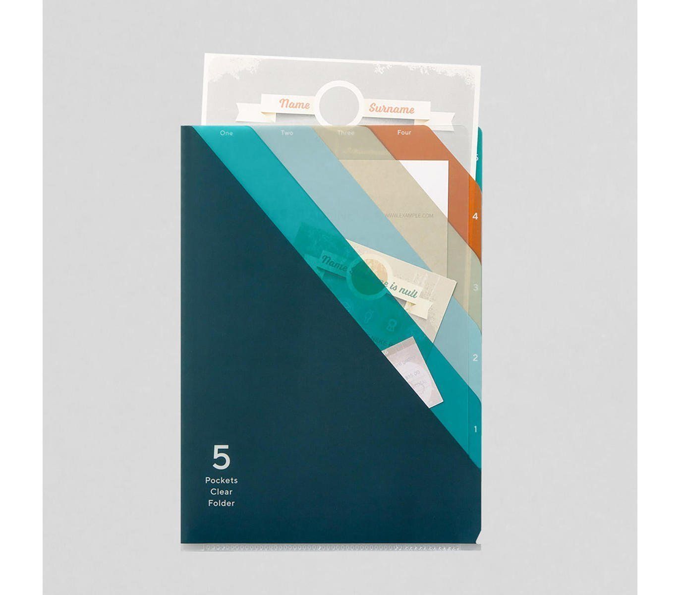 MIDORI | Archivador 5 fundas transparentes A4 - Stripe Navy - Imagen 2