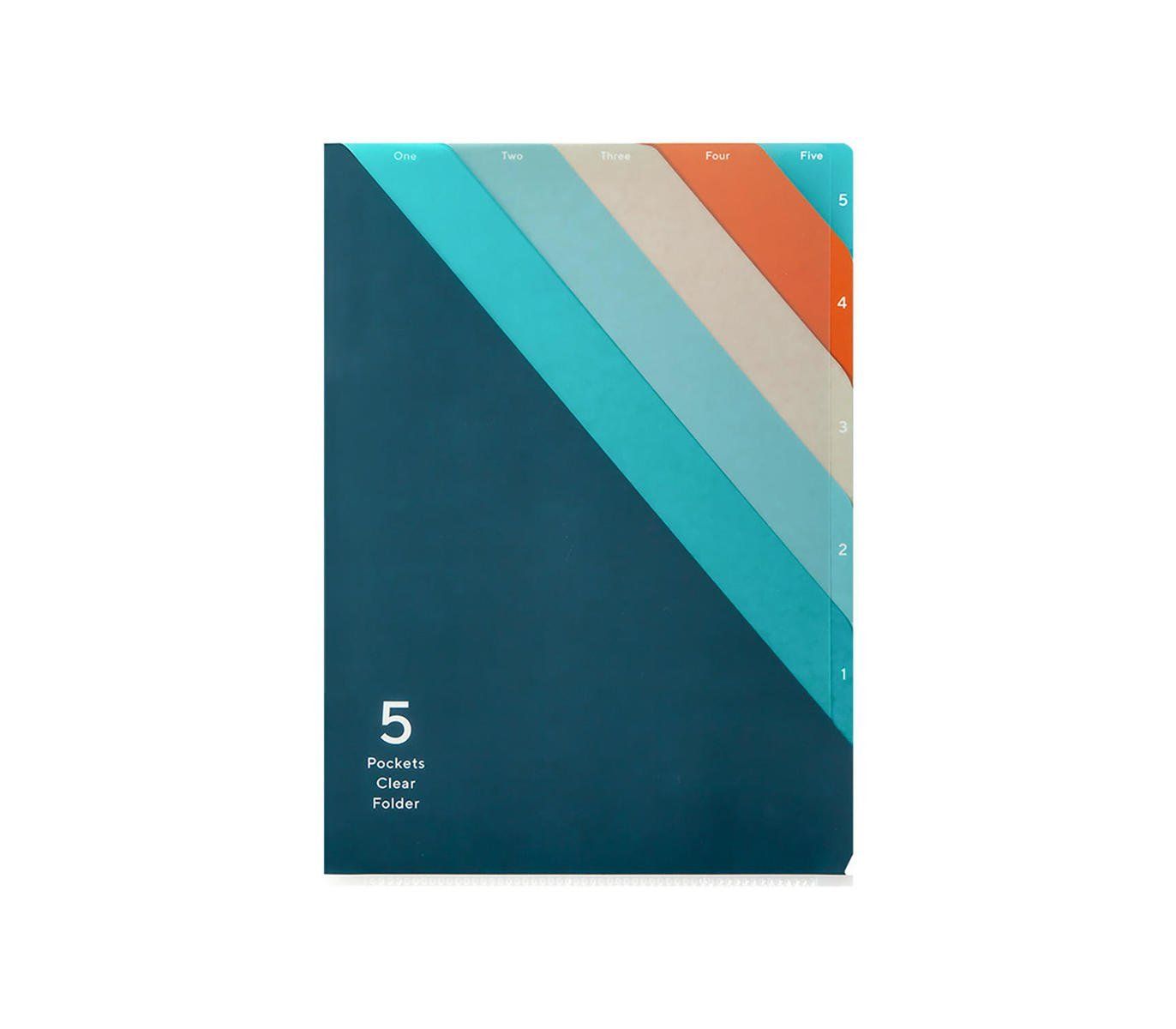 MIDORI | Archivador 5 fundas transparentes A4 - Stripe Navy