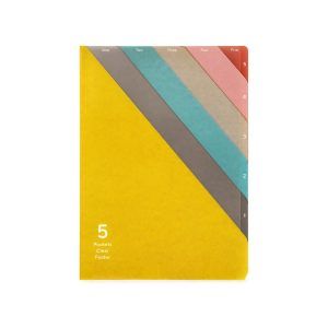MIDORI | Archivador 5 fundas transparentes A4 - Stripe Yellow