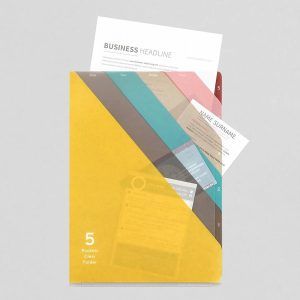 MIDORI | Archivador 5 fundas transparentes A4 - Stripe Yellow