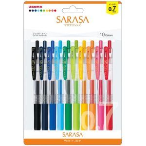 ZEBRA | Pack 10 Bolígrafos Gel 0.7 mm Sarasa Clip