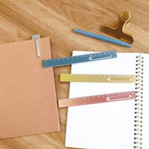 KUTSUWA HiLiNE | Regla aluminio con clip HASARULA 15 cm - Blue Grey