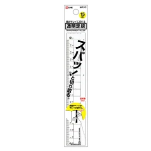 KUTSUWA HiLiNE | Regla Cortador 15 cm - Transparente