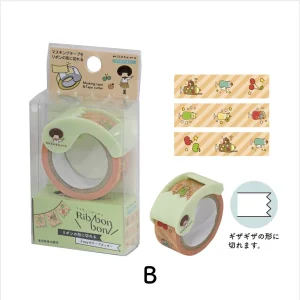 KUTSUWA | Set Masking tape (15 mm) + cutter - MIZUTAMA X RIBBON BON - B