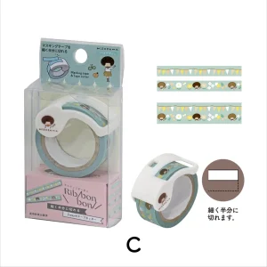 KUTSUWA | Set Masking tape (15 mm) + cutter - MIZUTAMA X RIBBON BON - C