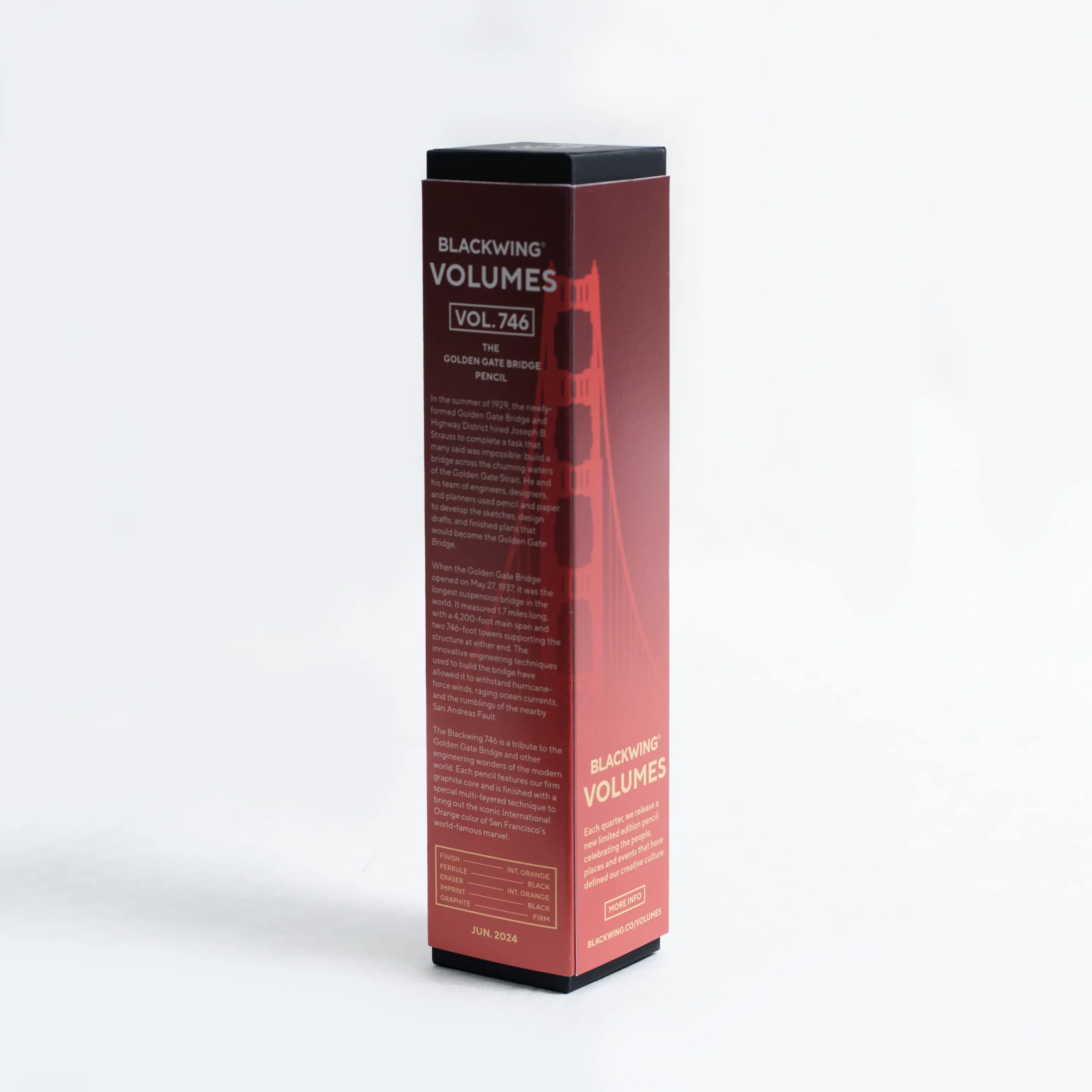 BLACKWING | Volumen 746 - Caja 12 Lápices - (Firme - 2B) - Golden Gate - Imagen 5