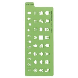 KOKUYO JIBUN TECHO | Plantilla ICON con números - Verde