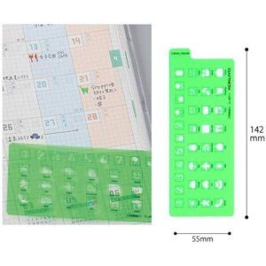 KOKUYO JIBUN TECHO | Plantilla ICON con números - Verde