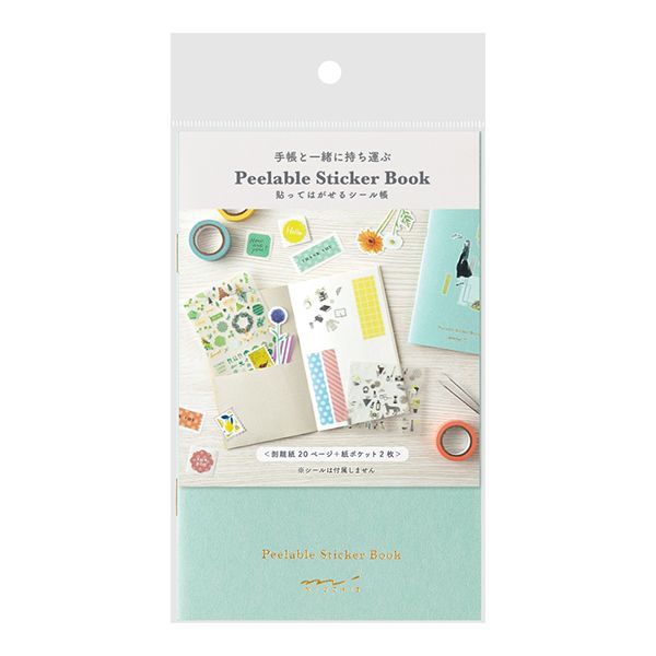 MIDORI | Libreta de stickers - Cuaderno Papel Pegatinas - Light Blue
