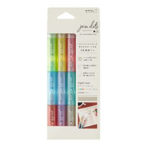 MIDORI | Pack 3 Rotuladores Triples JOIN DOTS - Light Tone