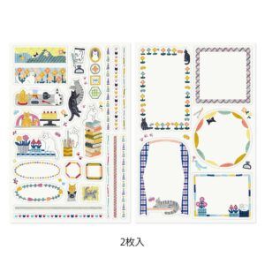 MIDORI | Pegatinas Reposicionables para Escribir YURU LOG - 2 hojas - Cat