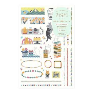 MIDORI | Pegatinas Reposicionables para Escribir YURU LOG - 2 hojas - Cat