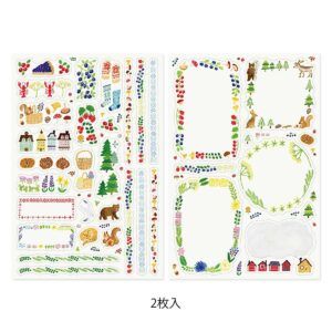 MIDORI | Pegatinas Reposicionables para Escribir YURU LOG - 2 hojas - Scandinavia
