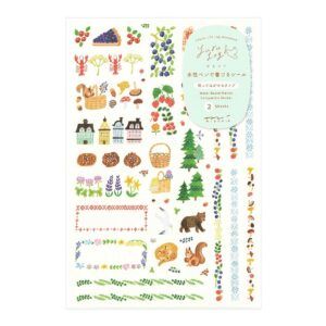 MIDORI | Pegatinas Reposicionables para Escribir YURU LOG - 2 hojas - Scandinavia