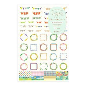 MIDORI | Pegatinas Washi Reposicionables YURU LOG - 1 hoja - Decoration