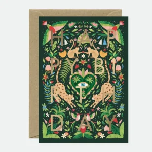 ALL THE WAYS TO SAY | Tarjeta de Felicitación Cumpleaños con sobre - Green Jungle Bday