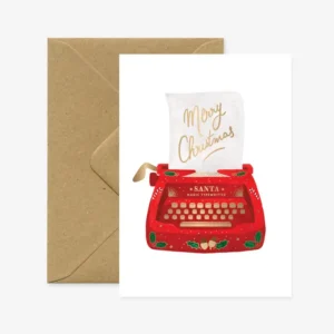 ALL THE WAYS TO SAY | Tarjeta de Navidad con sobre - Xmas Typewritter