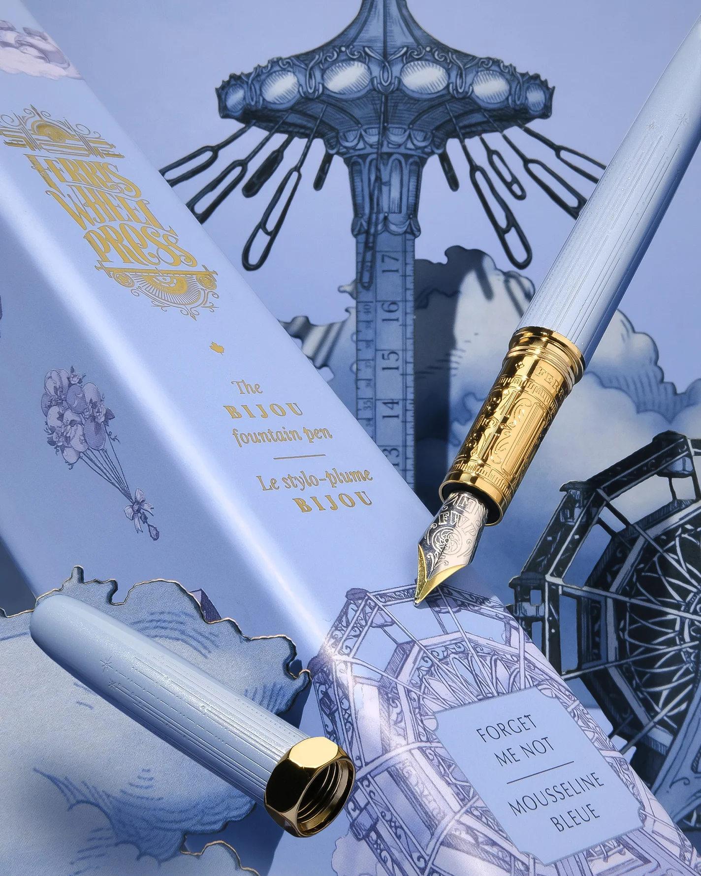 FERRIS WHEEL PRESS | Pluma Estilográfica Latón THE BIJOU - Forget me Not - Imagen 11