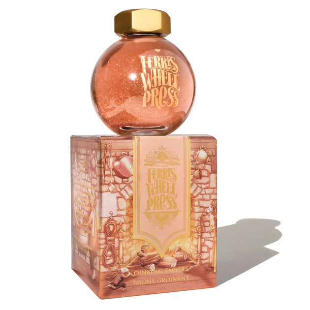 FERRIS WHEEL PRESS | Tintero Vidrio 85 ml - FERRITALES SHIMMER Three Little Pigs - Oinking Embers