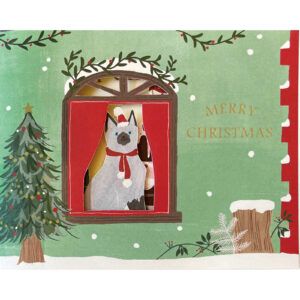 GREETING LIFE | Tarjeta de Navidad Pop Up - Window Cat