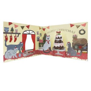GREETING LIFE | Tarjeta de Navidad Pop Up - Window Cat