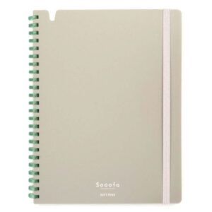 KOKUYO | Cuaderno Soft Ring A5 Cuadriculado 4 mm (80 hojas) Sooofa - Gris
