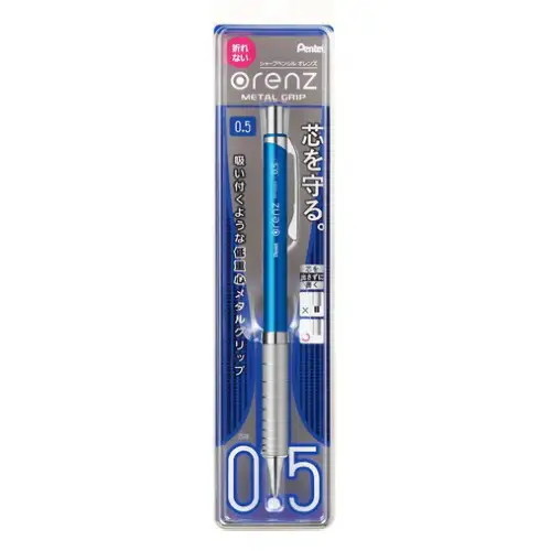 PENTEL | Portaminas 0,5 mm con grip metálico y borrador ORENZ - Azul V2
