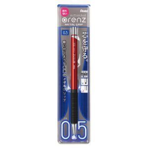 PENTEL | Portaminas 0,5 mm con grip metálico y borrador ORENZ - Rojo