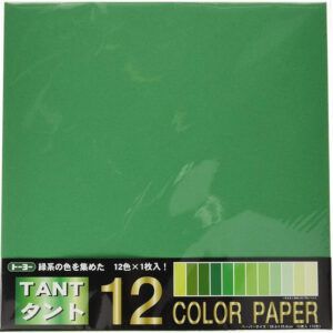TOYO | Hojas de papel Origami (12) - 12 colores verde (EXTRA GRANDE)