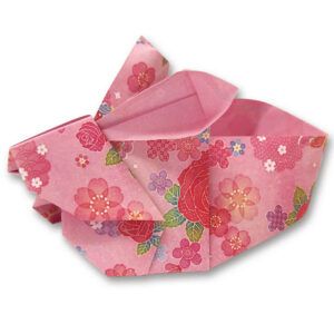 TOYO | Hojas de papel Origami (28) - Yuzen Chiyogami Conejo - 4 diseños doble cara
