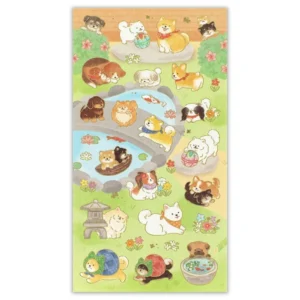 NB CO. | Pegatinas Japanese Seal Large - Dog and Japanese garden
