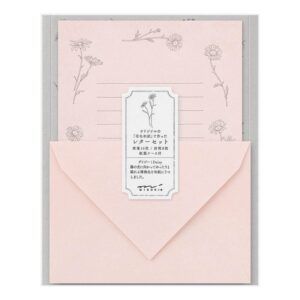 MIDORI | Set de 16 Cartas y 8 Sobres FLORAL WASHI 929 - Pink