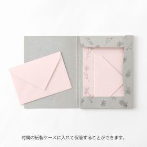 MIDORI | Set de 16 Cartas y 8 Sobres FLORAL WASHI 929 - Pink