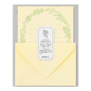 MIDORI | Set de 16 Cartas y 8 Sobres FLORAL WASHI 930 - Yellow