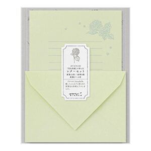MIDORI | Set de 16 Cartas y 8 Sobres FLORAL WASHI 931 - Green