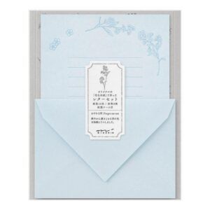 MIDORI | Set de 16 Cartas y 8 Sobres FLORAL WASHI 932 - Blue