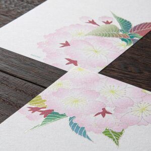 MIDORI | Bloc 16 Papeles de Cartas Alargados SILK WASHI - Cherry Blossom