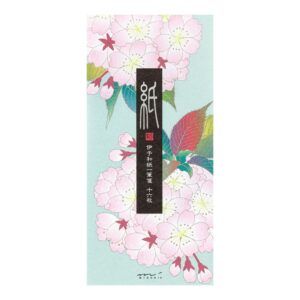 MIDORI | Bloc 16 Papeles de Cartas Alargados SILK WASHI - Cherry Blossom