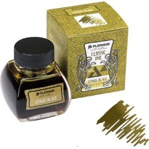 PLATINUM | Tintero Vidrio 60 ml FERROGÁLICA CLASSIC INK - Citrus Black