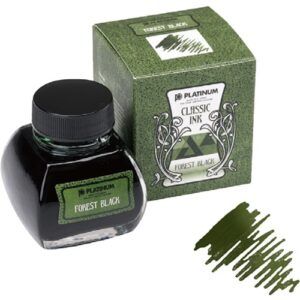 PLATINUM | Tintero Vidrio 60 ml FERROGÁLICA CLASSIC INK - Forest Black