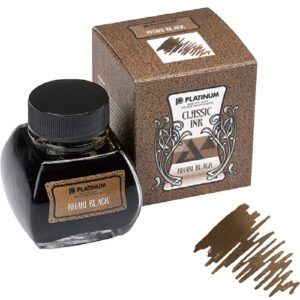 PLATINUM | Tintero Vidrio 60 ml FERROGÁLICA CLASSIC INK - Khaki Black