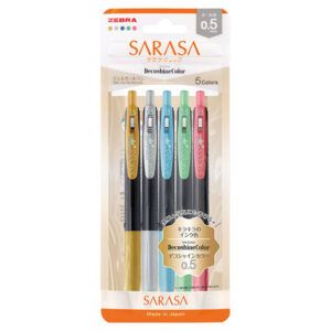 ZEBRA | Pack 5 bolígrafos 0.5 mm SARASA - Decoshine Color