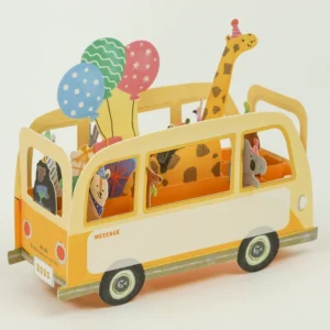 GREETING LIFE | Tarjeta Cumpleaños Pop Up - Party Bus Animals
