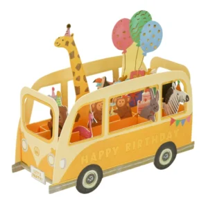 GREETING LIFE | Tarjeta Cumpleaños Pop Up - Party Bus Animals