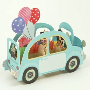 GREETING LIFE | Tarjeta Cumpleaños Pop Up - Party Car Dog