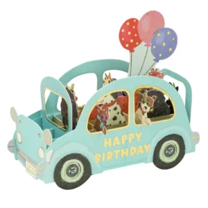 GREETING LIFE | Tarjeta Cumpleaños Pop Up - Party Car Dog