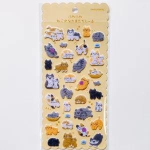 KAMIO JAPAN | Pegatinas FLUFFY SEAL - Short Hair Cat