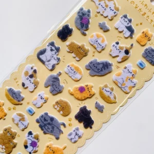 KAMIO JAPAN | Pegatinas FLUFFY SEAL - Short Hair Cat
